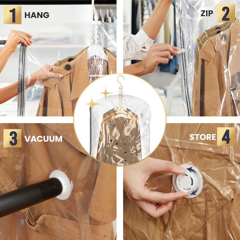 Plumeria Hanging Vacuum Storage Bags