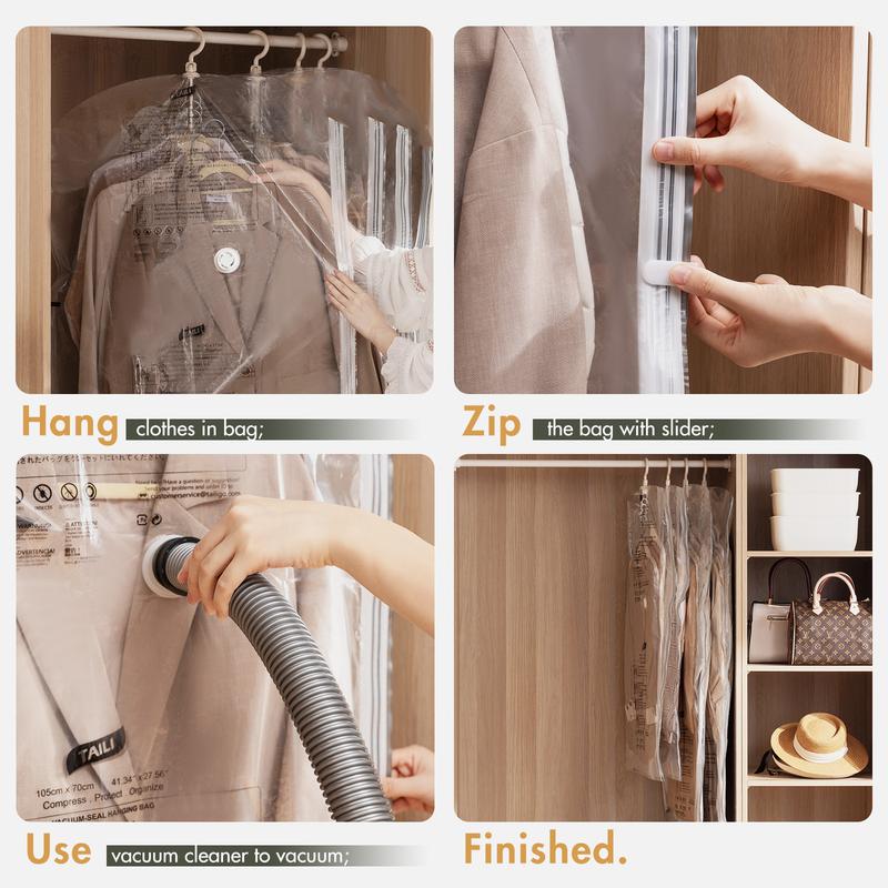 Plumeria Hanging Vacuum Storage Bags